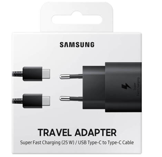 Imagen de CARGADOR SAMSUNG TIPO C 25W FAST CHARGER NEGRO