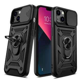 Imagen de PROTECTOR IPHONE 13 CAMRING BLACK + nanox