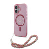 Imagen de GUESS IPHONE 16 MAGSAGE CASE GLITTER WITH BEADS STRAP PINK 8258