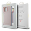 Imagen de GUESS IPHONE 16 PRO MAGSAFE GRAINED CASE WITH FLOWER CHARM WRIST STRAP AND METAL CLASSIC LOGO PINK 4039