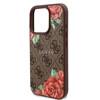 Imagen de GUESS IPHONE 16 PRO MAX MAGSAFE LEATHER CASE FLOWERS PRINT AND METAL CLASSIC LOGO BROWN 0277