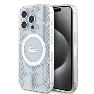 Imagen de LACOSTE IPHONE 15 PRO MAX MAGSAFE BLANCO LOGO PLATEADO 0987