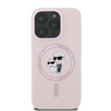 Imagen de KARL LAGERFELD IPHONE 16 PRO MAGSAFE LIQUID SILICONE CASE KARL AND CHOUPETTE HEADS PINK 8789
