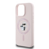 Imagen de KARL LAGERFELD IPHONE 16 PRO MAGSAFE LIQUID SILICONE CASE KARL AND CHOUPETTE HEADS PINK 8789