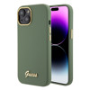 Imagen de GUESS IPHONE 15 SILICONE GREEN GOLD 9468