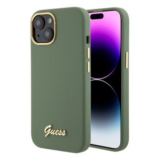 Imagen de GUESS IPHONE 15 SILICONE GREEN GOLD 9468